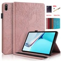 tablet cover for huawei matepad 11 case 2021 emboss tree flip wallet cover for funda huawei matepad 11 casesoft filmpen