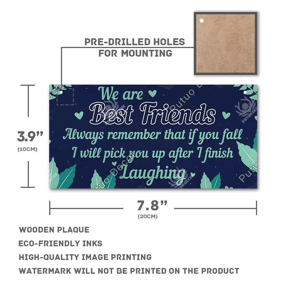 Putuo Decor True Friendship Wooden Hanging Signs Decorative Plaques for Plaque In Home Living Room Wall | Дом и сад