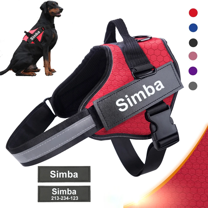 

Personalized Dog Harness NO PULL Reflective Adjustable ID custom Dog Harness Vest for Small Large Dogs Outdoor Pet Supplies