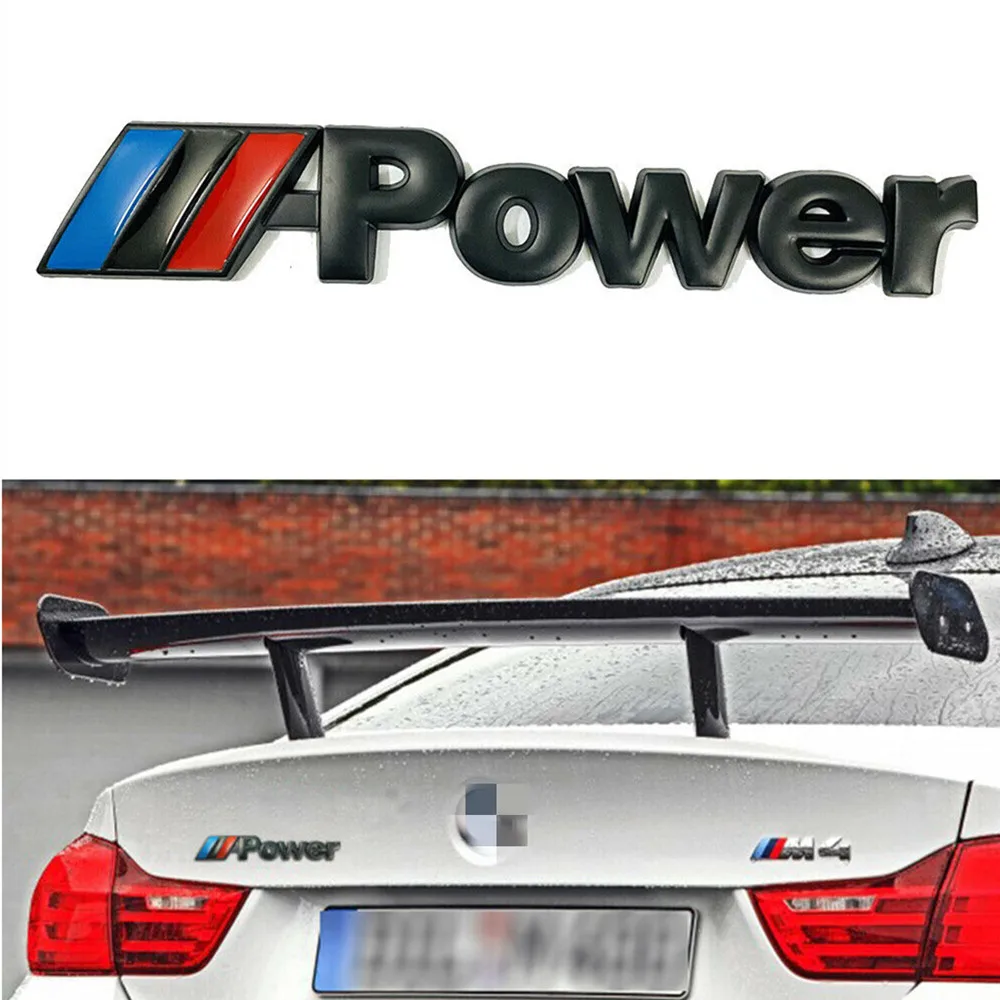 

Черная Металлическая Автомобильная наклейка с логотипом M Power, эмблема для бокового брызговика автомобиля, значок для багажника BMW 3 4 5 M3 M4 M5 X1...
