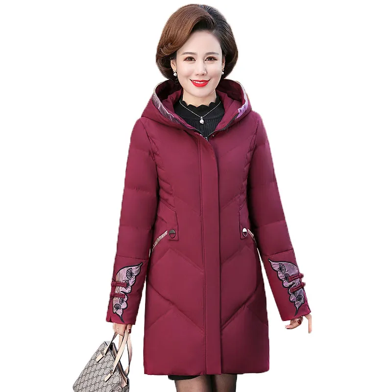 

Middle-aged Winter Jacket Women Plus Size XL-6X Korean temperament mother's Down cotton Jacket Female Casual Slim Outwear R486