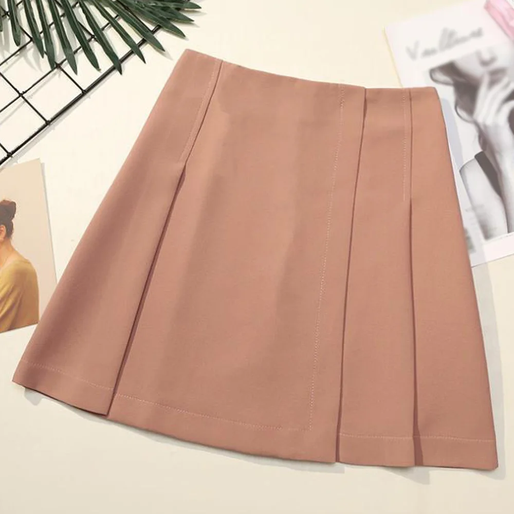 Vintage Korean Skirts Womens Harajuku 2021 Empire High Waist Fungus Pink White Ruffle Mini Skirt Streetwear Summer Sexy | Женская одежда