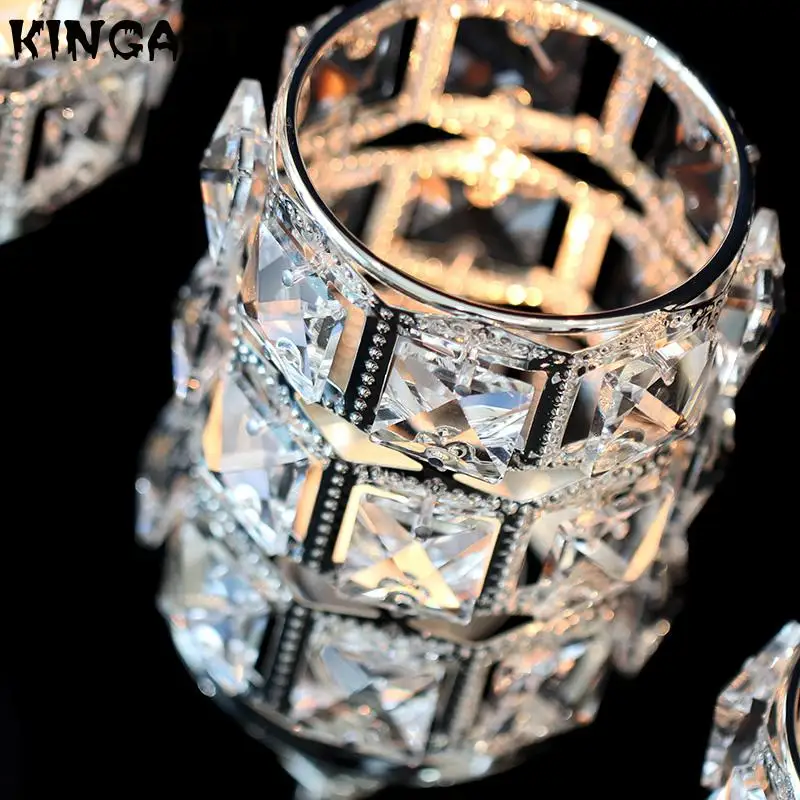 Хрустальный подсвечник Роскошный Серебристый свадебный стеклянный Золотой