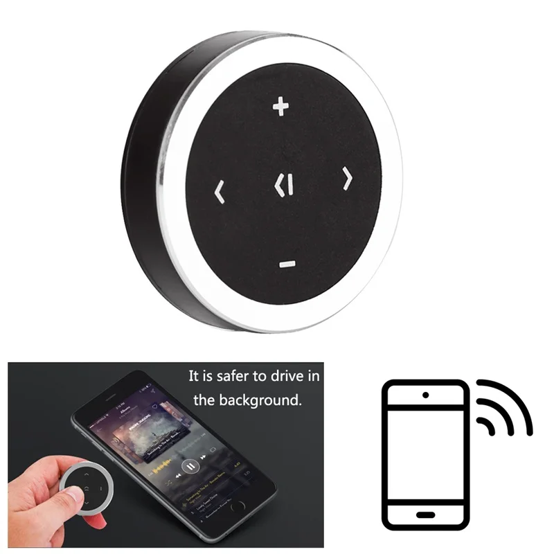 

Set Car Wireless Bluetooth Media Audio Remote Control Button Steering Wheel Mount SHIDWJ Black SZ-WMS-0144 40
