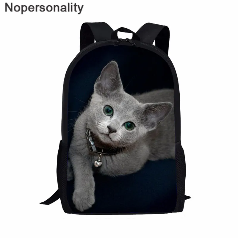 Nopersonality черная кошка печать Большая емкость школьная сумка для подростка Девочки Мальчики 3 шт./компл. Детский Школьный Рюкзак Школьная Сумка - Цвет: XD1009C