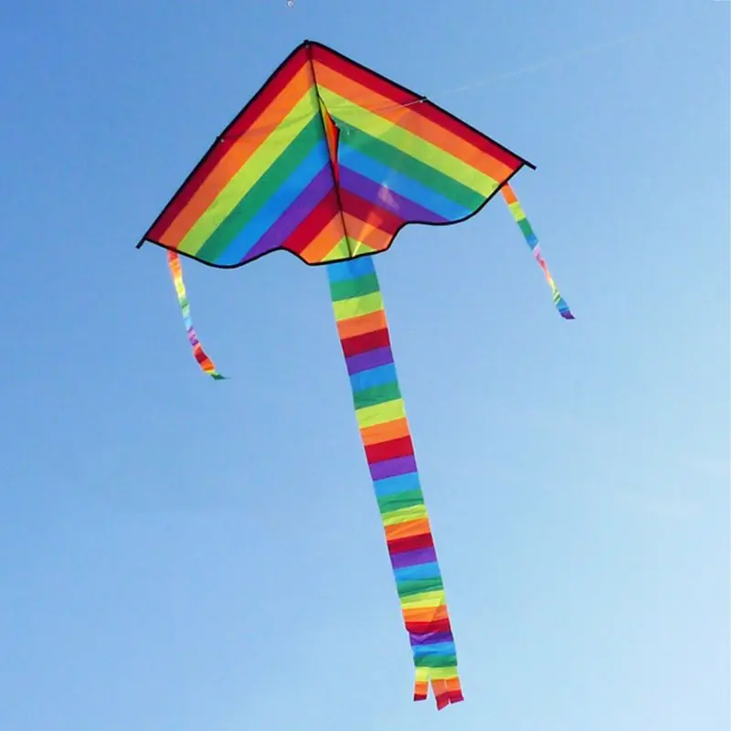 

Y1QF New Long Tail Rainbow Kite Outdoor Kites Flying Toys Kite For Children Kids