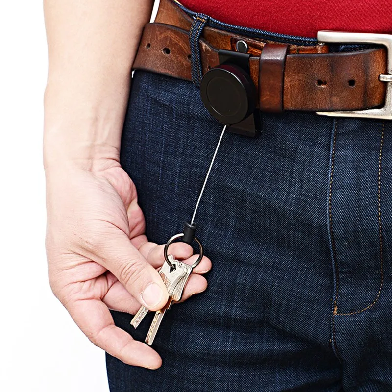 

Походный Тактический Брелок для ключей с защитой от кражи диаметр 60 см из нержавеющей проволоки уличный выдвижной брелок для ключей