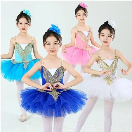 

Kids Girls Ballet Tutu Tulle Dress Gymnastics Leotard Ballet Leotard for Girl Ballerina Ballet Tutu Costume Pancake Tutu