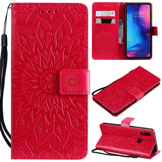 Red A Чехол-книжка для Redmi 7 Note7, чехол для Xiaomi Redmi Note 7, роскошный 3D бумажник с тиснением, кожаный чехол для Redmi Note 8 Pro, 8A 7 S, чехол - Цвет: Red A