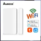 Смарт-детекторы открытойзакрытой двери Tuya, Wi-Fi, уведомление приложений, оповещение о безопасности через Alexa Google Home Amazon