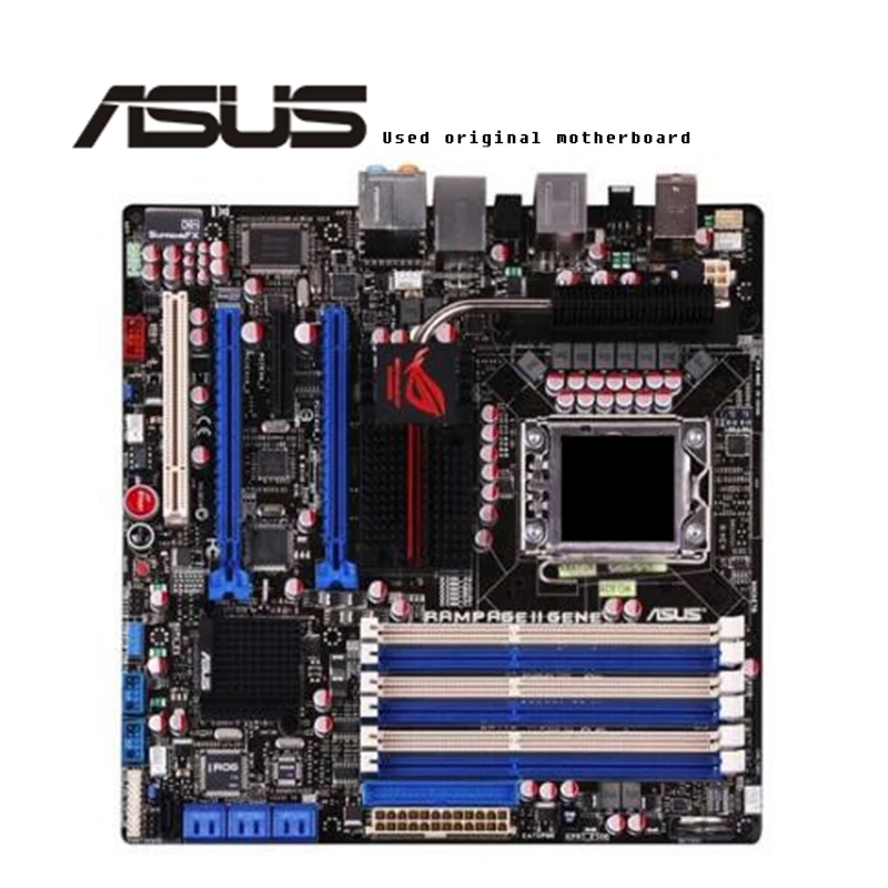 LGA1366 для ASUS Rampage II Gene оригинальный рабочий стол Intel X58 Материнская плата