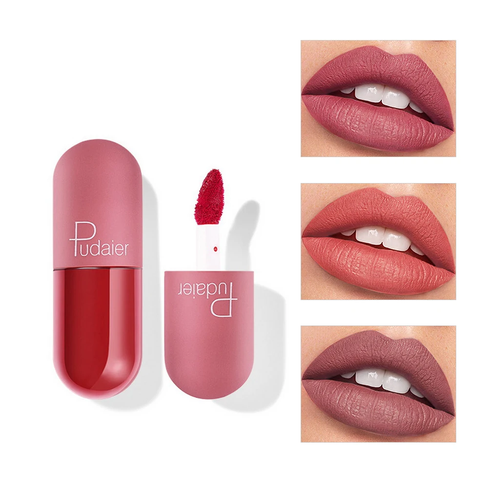 Жидкая губная помада Pudaier в форме капсулы бархатная тумана стойкая антипригарная
