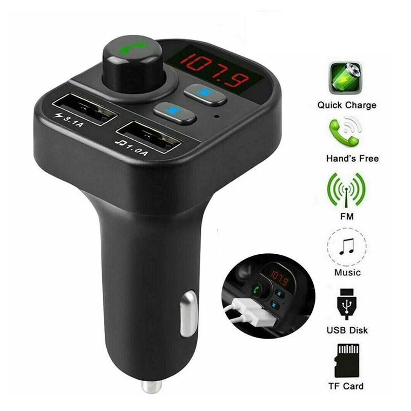 Автомобильный Bluetooth беспроводной адаптер fm-передатчик MP3 радио Музыкальный плеер
