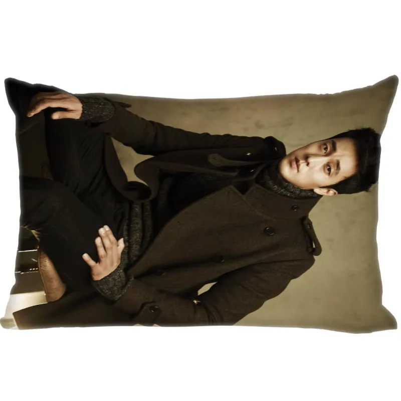 

Actor So Ji Sub Pillow Cover Bedroom Home Decorative Pillowcase Rectangle Zipper Pillow Cases Satin Fabric Best Gift 45x35cm