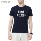 Забавная креативная футболка I Love It, когда моя жена получает меня пиво, Мужская Новая летняя хлопковая футболка с коротким рукавом и круглым вырезом, Повседневная футболка