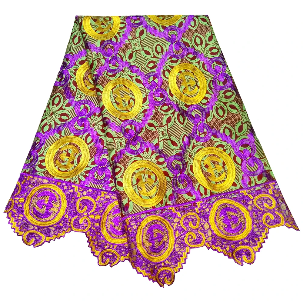 

2019 Newest Fashion African Embroidery Lace Fabric African Print Fabric For Dress