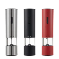 electric automatic salt pepper grinder mill adjustable stainless steel spice mills with led light usb rechargeable kitchen tools