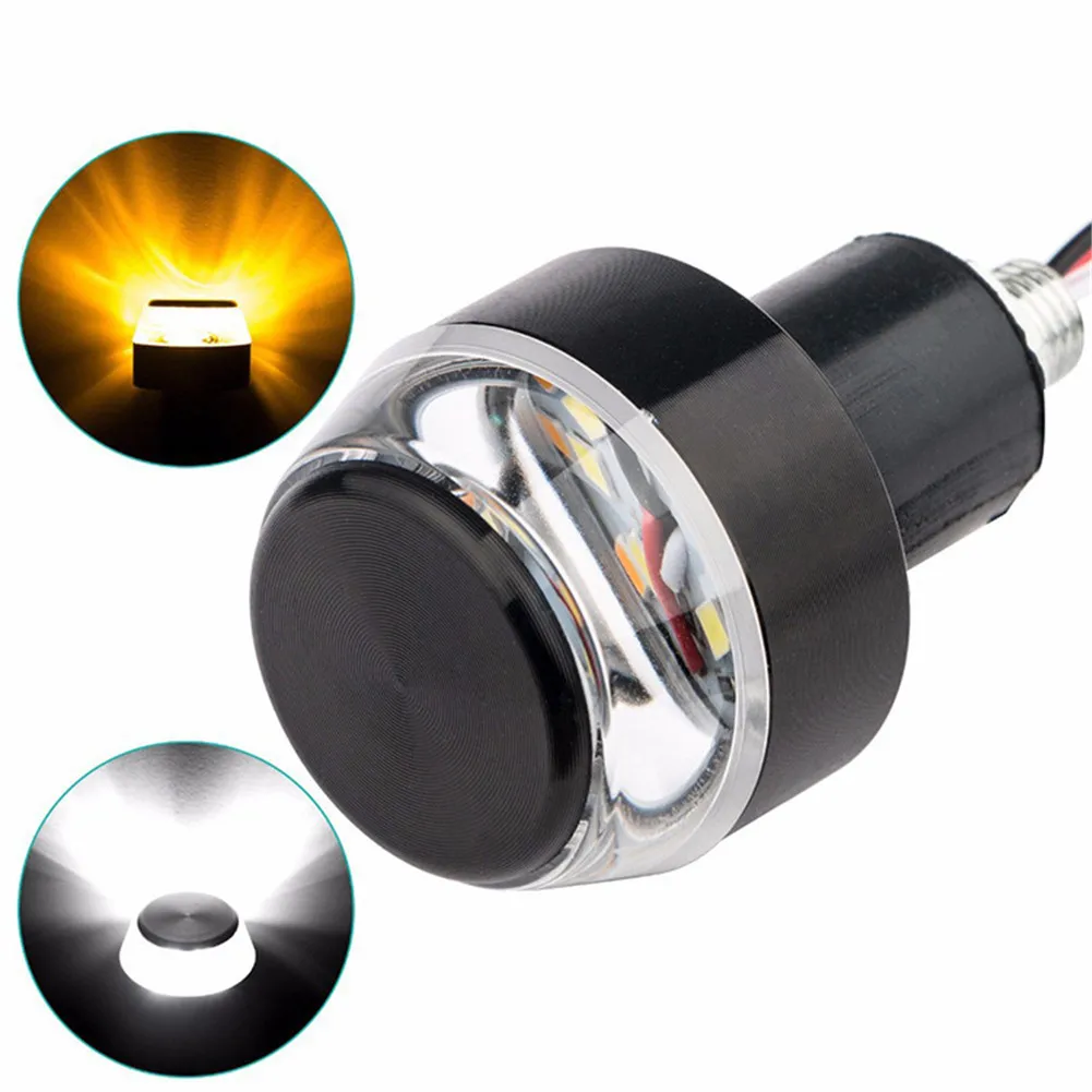 

2Pcs LED Motorcycle Handlebar End Turn Signal Light Universal Indicator Flasher Handle Bar Blinker Side Marker Lamp