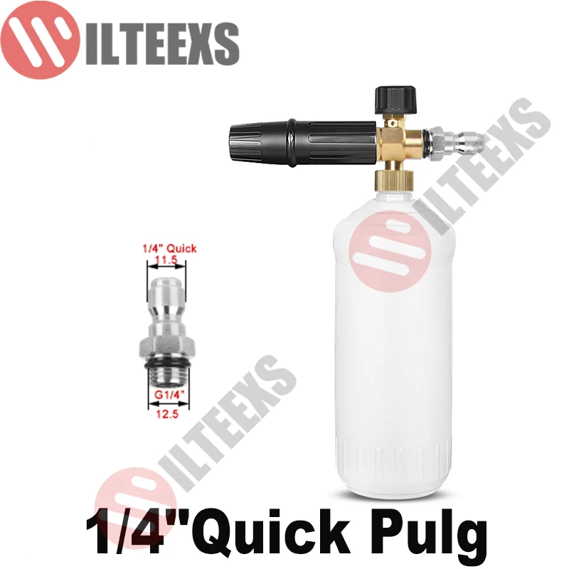 

High Pressure Washer Foam Cannon Snow Foam Lance Soap Gun Nozzle Car Foam Wash Shampoo Soap sprayer with 1/4" Quick Connector