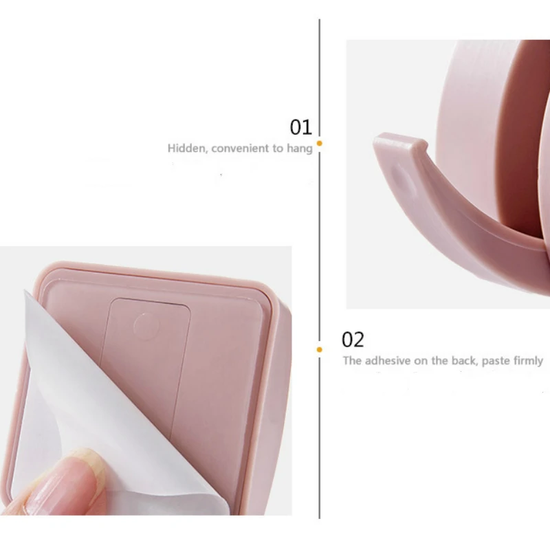 

Candy Color Self-adhesive Hook Household Clothing Rag Tool Storage Hooks Free Punch Bathroom Hidden Hook Kitchen Utensils Holder