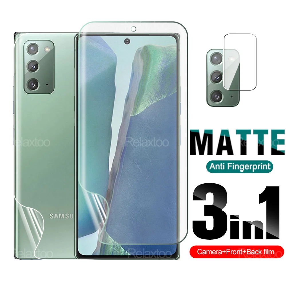 3 в 1 матовая Гидрогелевая пленка полное покрытие Защита для Samsung Galaxy Note 20 Ultra