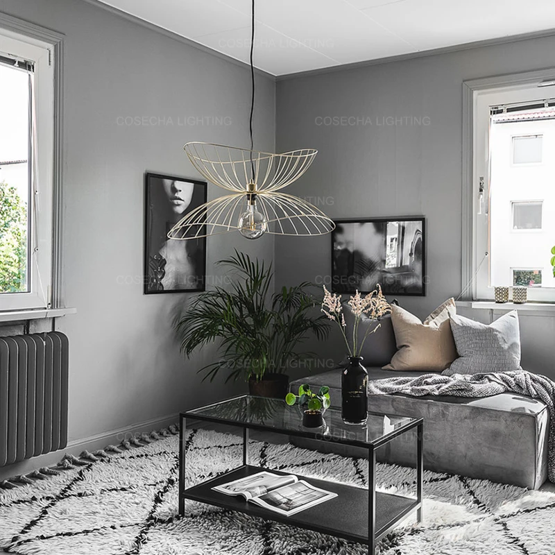 Современный подвесной светильник в скандинавском стиле лампа форме шляпы для