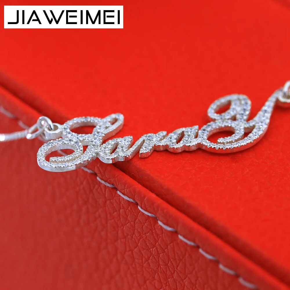 Женское Ожерелье из циркония 925 пробы модное ожерелье с индивидуальным именем