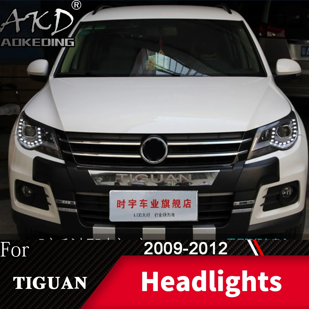 Фара для автомобиля VW Tiguan 2009-2012 Tiguan головной светильник s противотуманный светильник s дневной ходовой светильник DRL H7 светодиодный Биксеноновая лампа автомобильные аксессуары