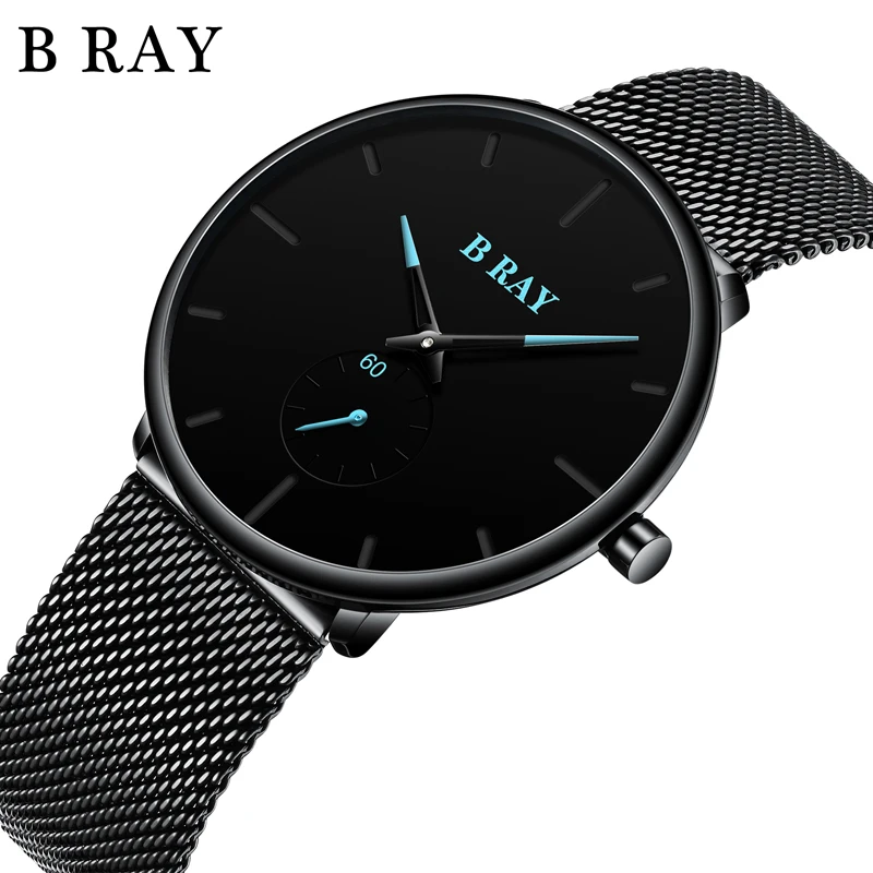 B RAY модные мужские часы Топ бренд Роскошные Кварцевые повседневные тонкие