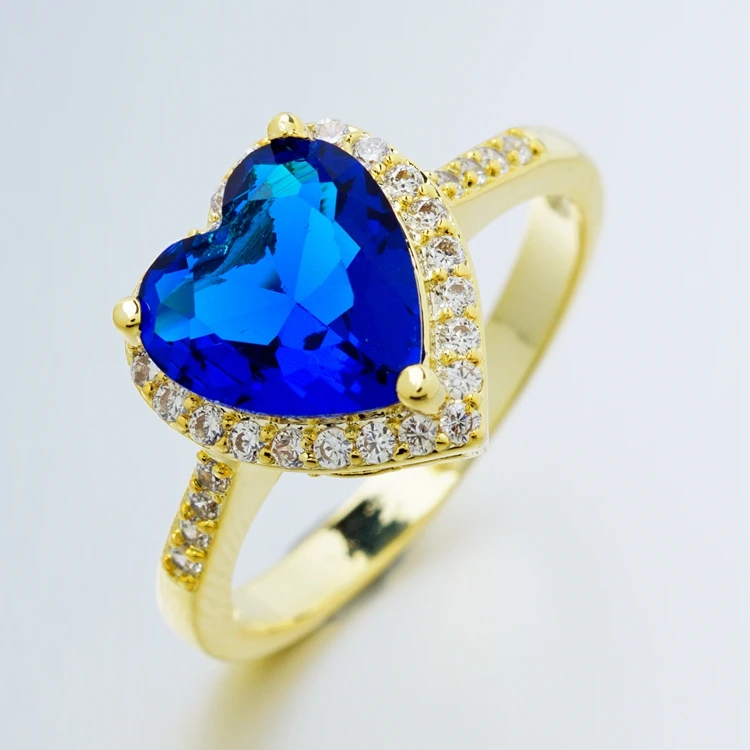 Романтическое сердце ААА кубического циркония палец кольца для женщин и мужчин