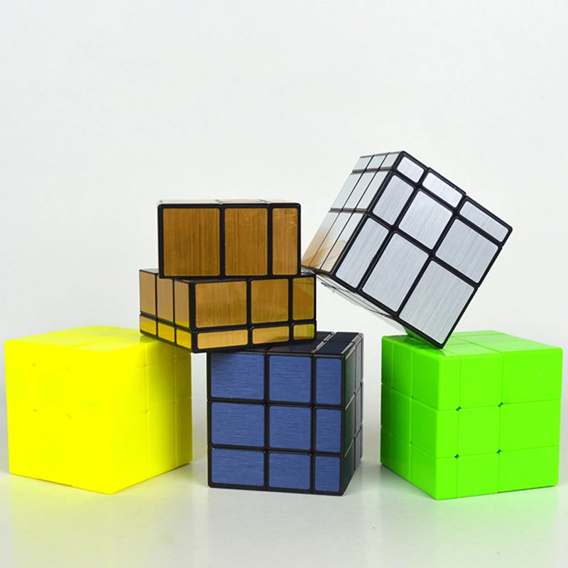 Новый зеркальный куб QIYI 3x3x3 волшебный скоростной серебряные и золотые наклейки