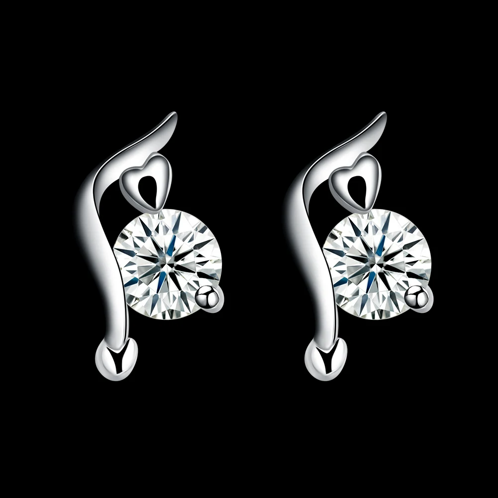 

CFK Hart 925 Sterling Zilver Stud Oorbellen Voor Vrouwen 5A Clear Zirconia Kleine Oorbel Partij Fine Jewelry Nieuwe Collectie