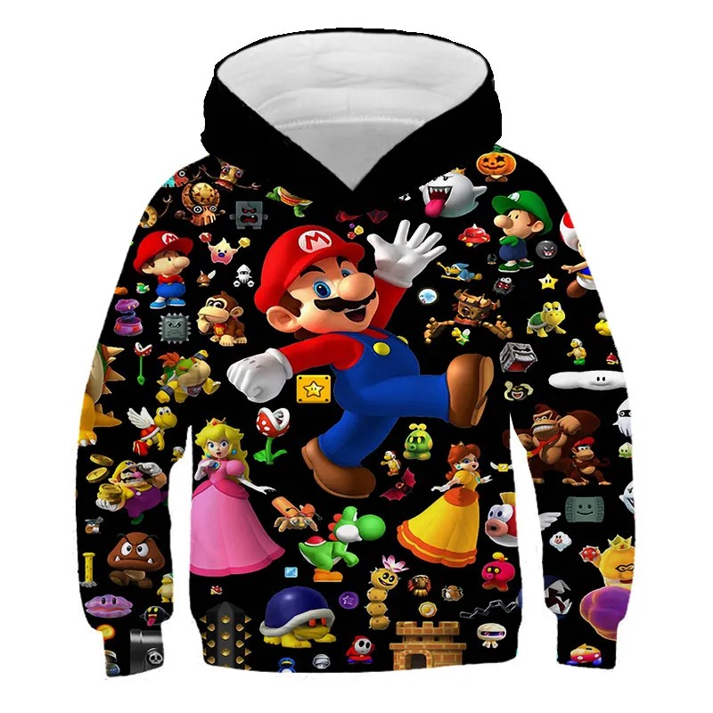 

Kids Hoodie Mario Game Sweatshirt for Boys Girls Children 3D Printed Cool Long Sleeve Tops Child Clothes Fashion Pullover