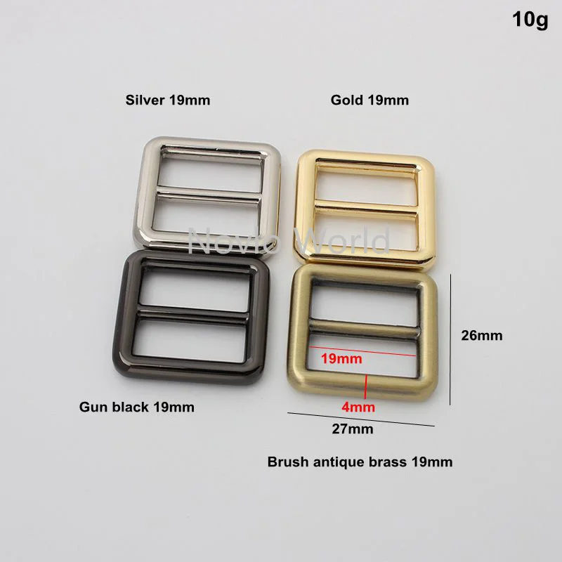 50 pieces 6 colors 5 size 19-25-32-38-51mm alloy meterial tri-glide adjuster buckles for chains bag purse strap connector-paco
