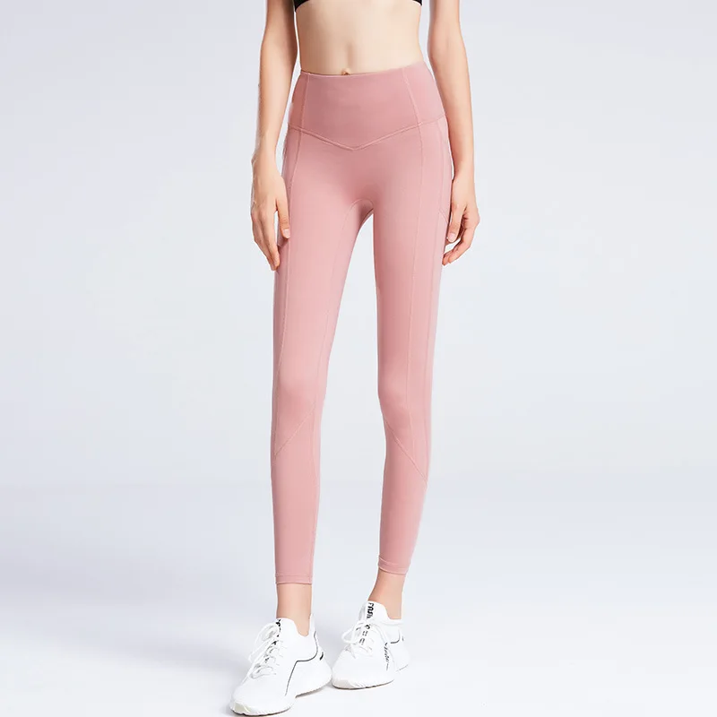 Женские штаны для йоги с высокой талией улицы бега фитнеса брюки эластичные