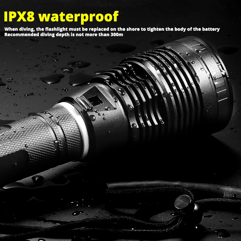 Супер мощный фонарь для дайвинга XHP70.2 IPX8 профессиональный с высокой степенью