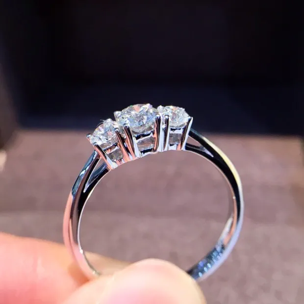 Natural Diamond 18K Gold Pure Ring Beautiful Gemstone Good Upscale Trendy Classic Party Fine Jewelry Hot Sell New 2019 | Украшения и