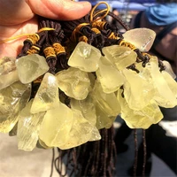 rough natural citrine quartz crystal pendant necklace charka healing stone gift