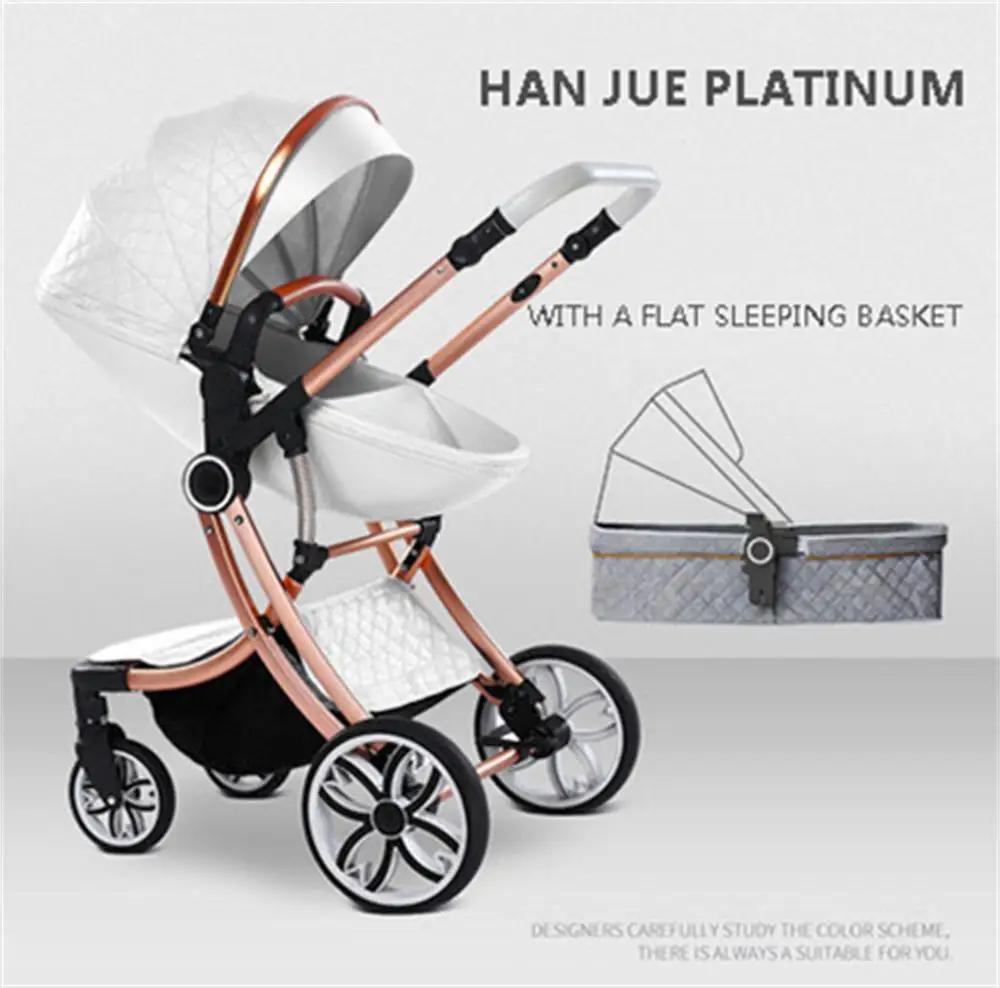 Luxury baby stroller Two-way Baby Pram With Seatable Foldable Light trolly And High View 2 in1 baby carriage