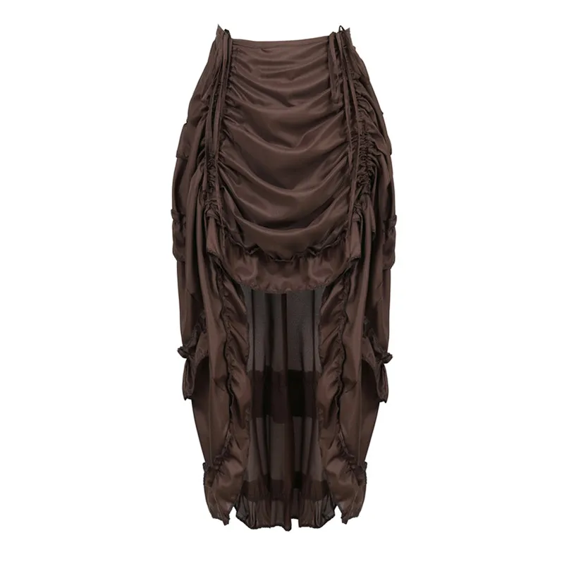 Корсет в стиле стимпанк юбка викторианском кожаные пиратский Overbust Корсеты и