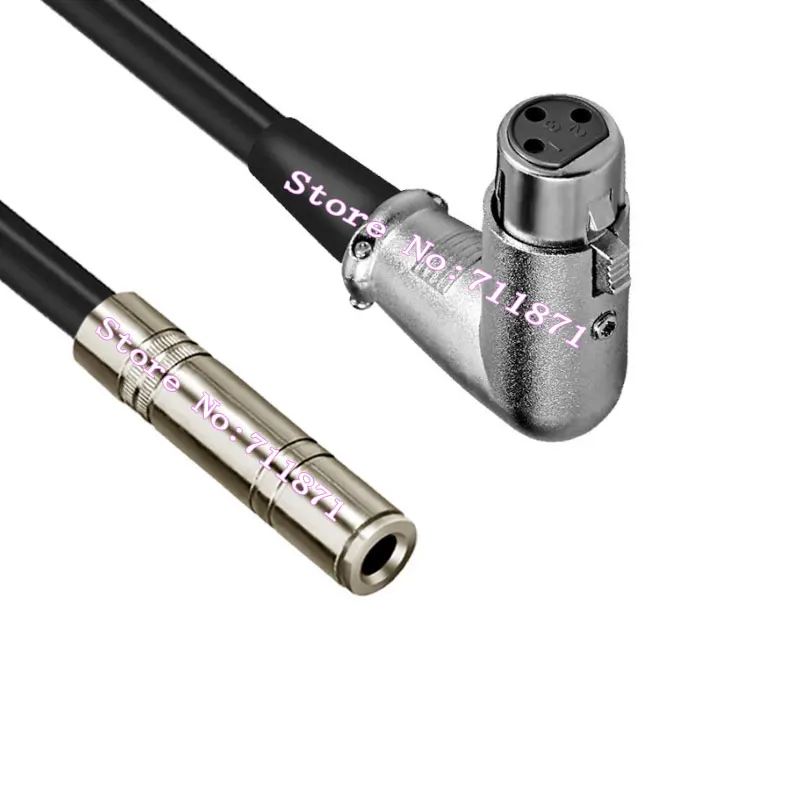 Прямоугольный изгиб 3 Pin XLR Cannon Female 6 35 TRS стерео аудио кабель для кабеля