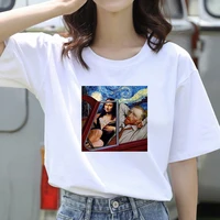 mona lisa oil painting women t shirts artistic harajuku aesthetic tees ulzzang oversized t shirt korean fashion female clothing