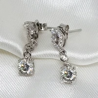 meibapj top quality 5mm6 5mm moissanite luxurious drop earrings 925 sterling silver fashion ear dtuds fine jewelry for women