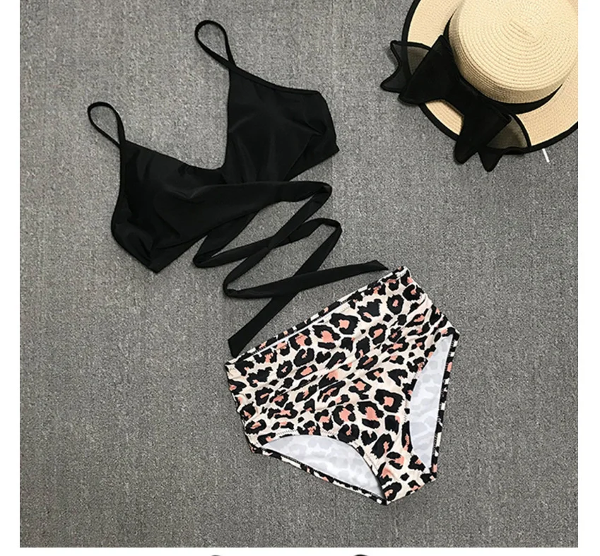 

2021 New Sexy High Waist Bikini Cross Swimwear Women Push Up Swimsuit Female Plus Size Bikini Set Bather Bathing Suit Beachwear