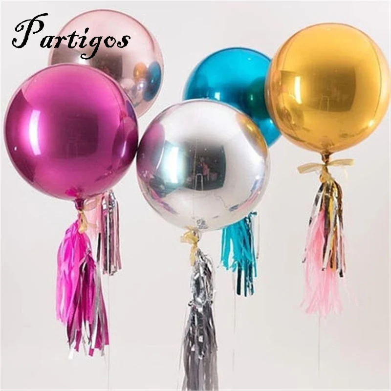 

3pcs 22inch Rose Gold Silver 4D Round Foil Balloons Wedding Birthday Party Decoration Helium Burgundy Globos Balloons Toys