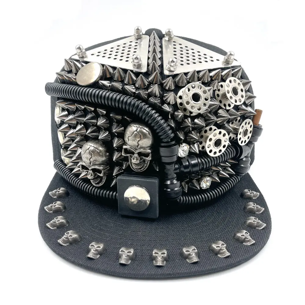 Кепка с черепом в стиле хип хоп модная бейсболка заклепками шляпа| |