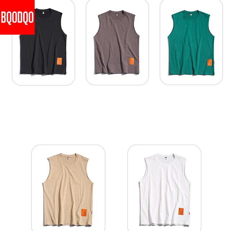 Майка 5XL для бодибилдинга и фитнеса, летняя майка, мужская майка без рукавов, повседневные футболки, топы, модные хип-хоп майки с круглым вырезом для занятий в спортзале, мужские майки