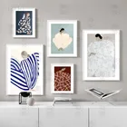 Абстрактная Линия искусства геометрический изгиб девушка холст живопись Современные настенные картины для гостиной Декор скандинавские плакаты и принты