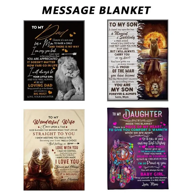 

A Fleece Blanket Premium Letter Letters To To My Daughter Express Love Throw Blanket For Sofa Bedroom Comfortable Wrap Blanket