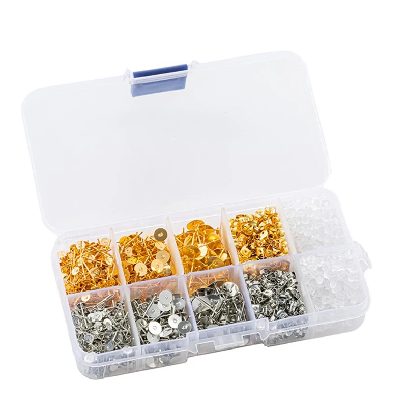 

Earring Posts And Backs Stud Earring Making Kit With Earring Base And Earring Backs For Stud Clay Pearl Jewelry Making